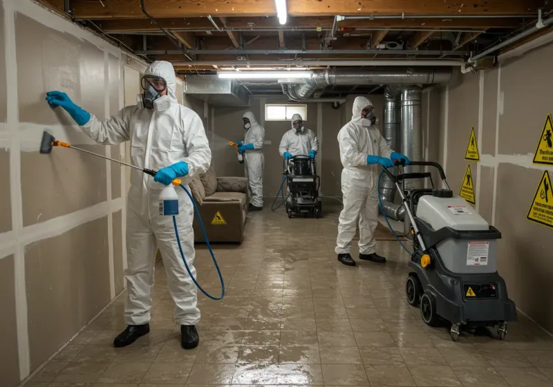 Basement Moisture Removal and Structural Drying process in Salem, NC